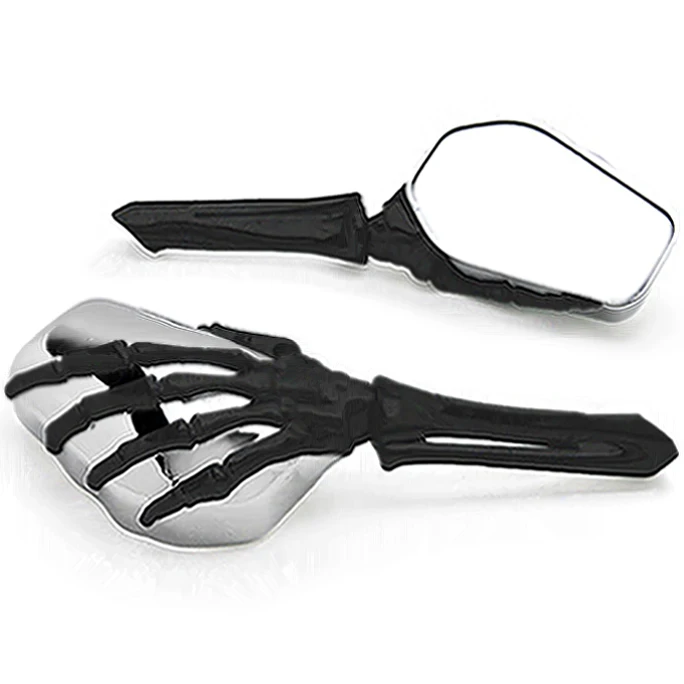 

Free Shipping Black/Chrome Skeleton Hand Motorcycle Mirrors For Harley Davidson XL Sportster 1200 Custom