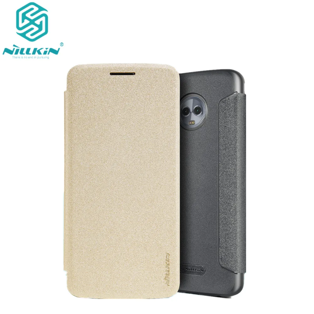 

10pcs/lot Wholesale NILLKIN Sparkle Leather Case for Motorola Moto G6 PU leather flip cover for Moto G6 With Retail Package