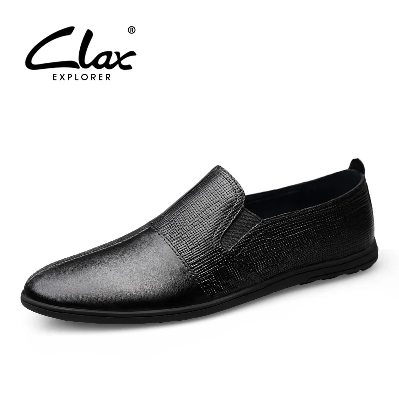 

CLAX Men Moccasins Genuine Leather 2019 Spring Summer Casual Leather Shoes Male Loafer Designer Flats Boat Shoe Walking Footwear