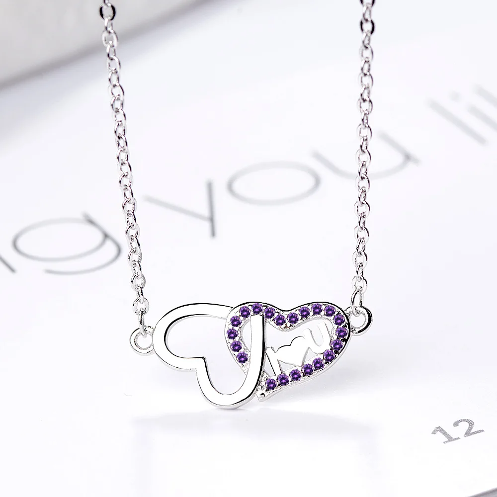 double heart engagement necklace jewelry (6)