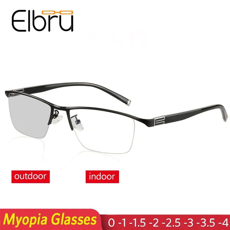 

Elbru Photochromic Finished Myopia Sunglasses Women Men Unisex Optical Eyewear With Diopters -1.0 1.5 2.0 2.5 3.0 3.5 4.0