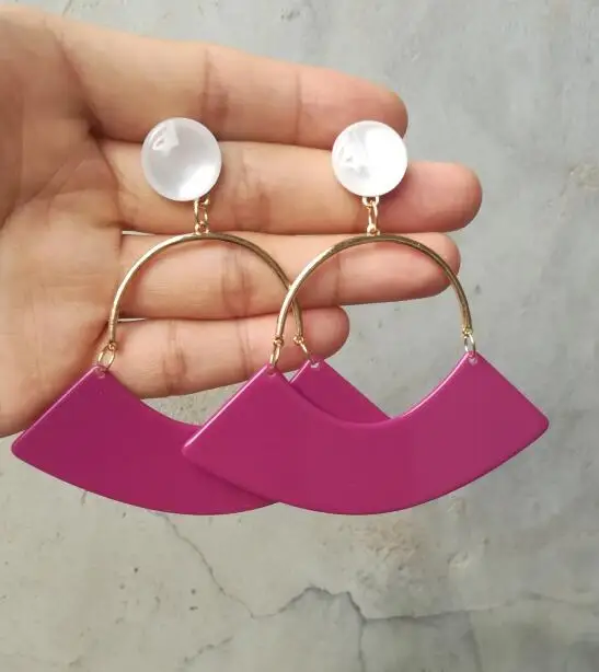 

Timeless Wonder geo resin arc Stud statement Earrings punk Party Show Gift Brincos super runway rare oversize work ball top 3429