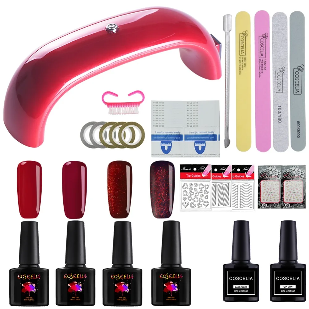 

Gel Nail Polish Kits for Manicure 12W LED Nail Dryer Lamp Soak Off Gel Varnishes Set Manicure Salon Set Top Base Coat Gel Kit