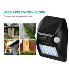 ICOCO 12LED Outdoor Motion Sensor Solar Lights Wide Angle Design with White & Red Color Adjustable Brightness 2 Motion Heads
