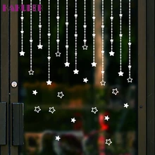 KAKUDER съемные наклейки для окон Merry Christmas Star Наклейка на стену фреска декор домашнего окна U6923 LE2