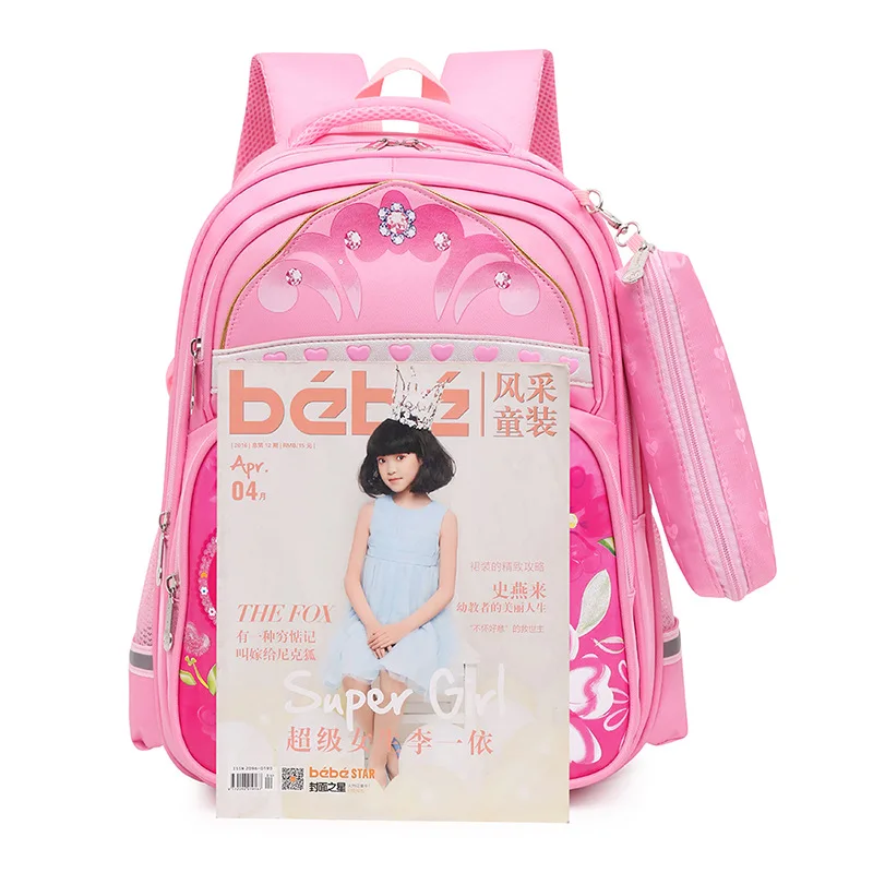 estudante mochila menina de couro rosa