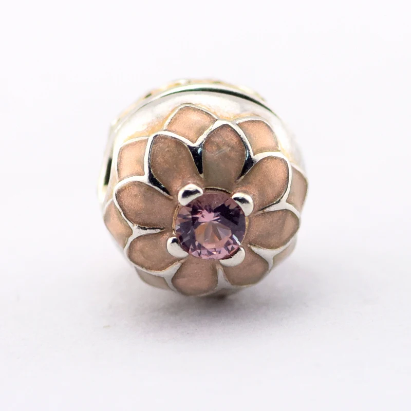 

Beads Fits Pandora Bracelets Genuine 925 Sterling Silver Original Blooming Dahlia Clip Charms Bead for Jewelry Making Wholesale