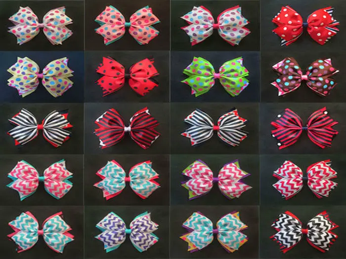 

Hand Customize Hair Accessories Free Shipping 20pcs BLESSING Happy Girl Hair Accessories 5.5" Complex Wing Bow Clip