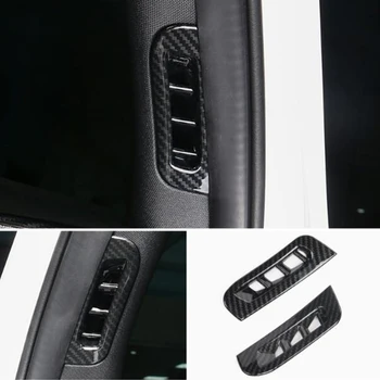 

For Jeep Grand Cherokee Accessorie 2014-2017 ABS Chrome/Carbon Fibre A Column Small Air Conditioning Outlet Vent Cover Trim 2pcs