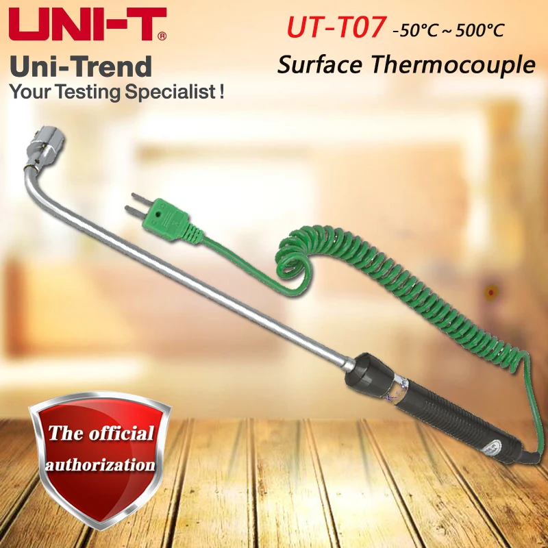 

UNI-T UT-T07 K-type surface temperature thermocouple range -50 to 500 degrees for hot drum and vessel measurements