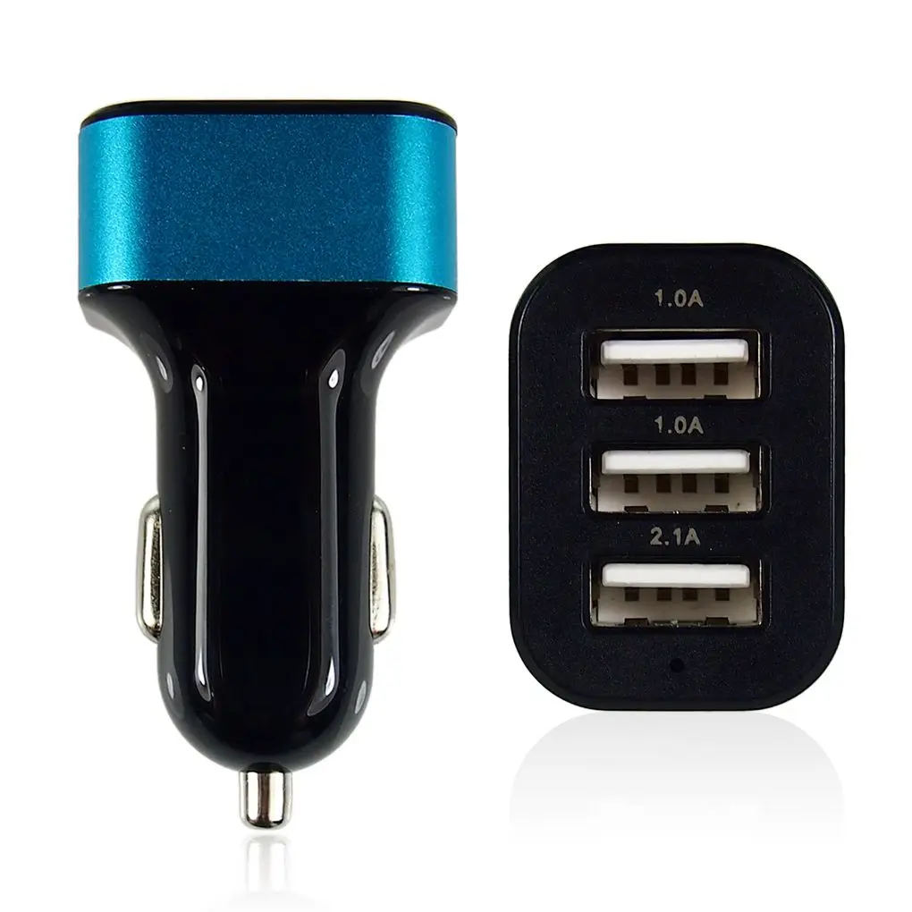 2019 حار بيع 3 USB ميناء الهاتف شاحن سيارة مهايئ شاحن 5 V تهمة USB 2.1A 1A ل سيارة هاتف ذكي GPS