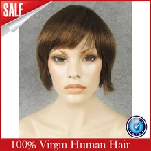 Free Shipping Full Lace Rihanna Chic Cut Short Wigs Hairstyle Dark Brown font b Brazilian b