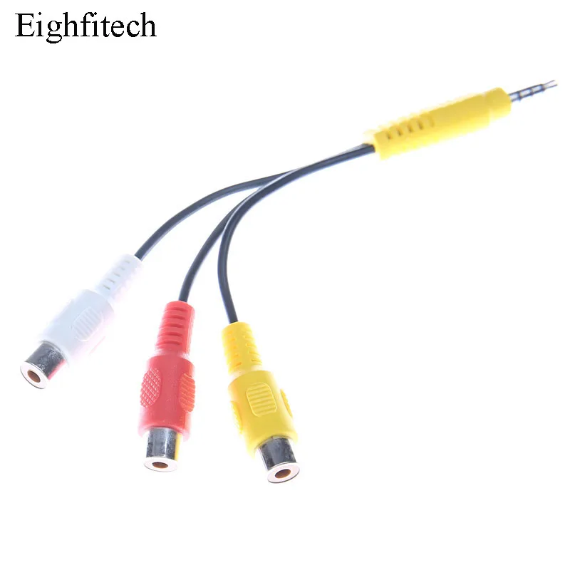 Eighfitech 3.5mm Jack To 3RCA Cable Aux Av Adapter Color Difference Line Lotus Audio Video Converter for Speaker Laptop TV |