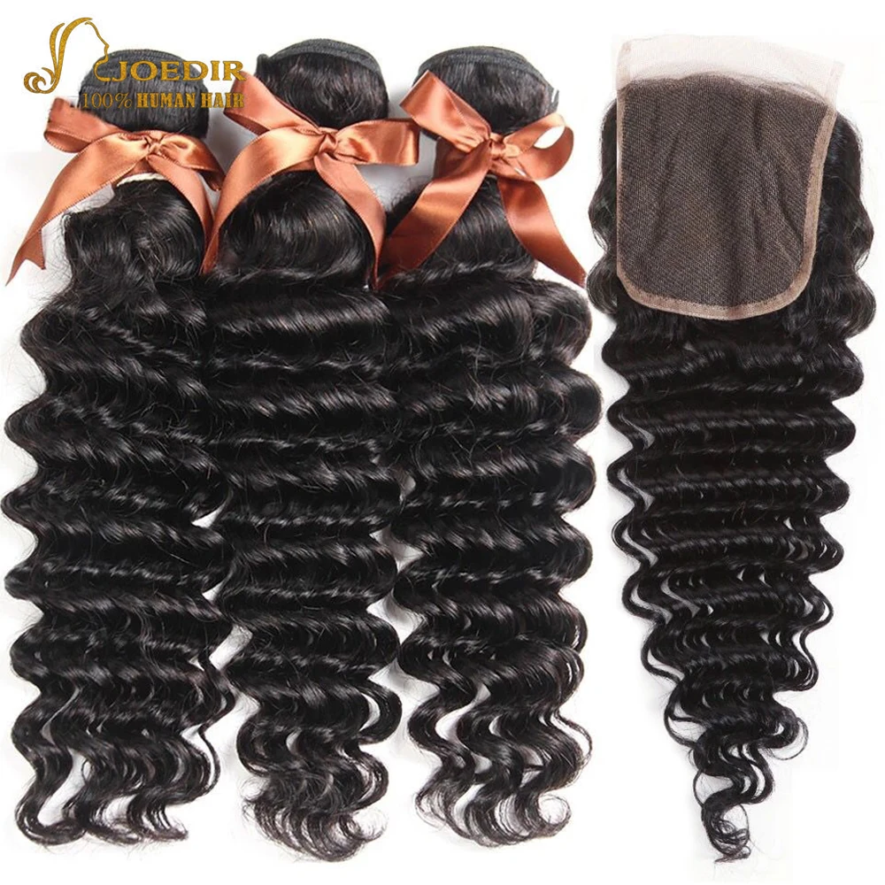 Joedir Pre Colored Loose Deep Wave Bundles With Closure Brazilian Hair Weave Bundles With Closure With Baby Hair Non Remy Joedir Pre Colored Loose Deep Wave Bundles With Closure Brazilian Hair Weave Bundles With Closure With Baby Hair Non Remy
