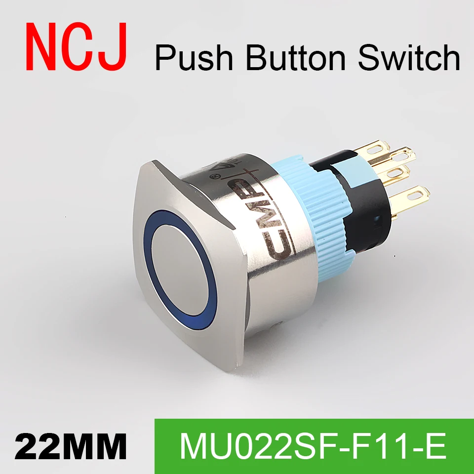 

NCJ 22mm Metal Push Button Switch IP67 Maintained Alternate & Momentary push button switch with LED lamp 5A
