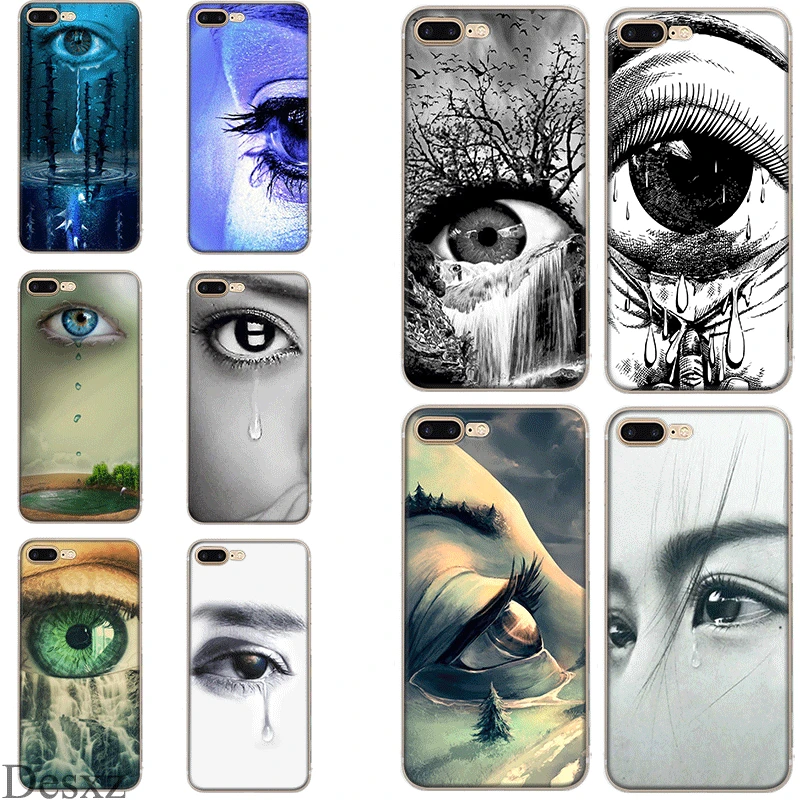 

Mobile Phone Case for iPhone 7 8 Plus iPhone 11 Pro XR X XS Max 5 5s SE 6 6s Cover Eyes And Tears Bag