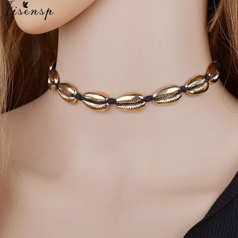 

Jisensp Lovely Summer Beach Alloy Shell Choker Necklace Simple Seashell Necklace for Women Girls Accessories Jewelry Gifts