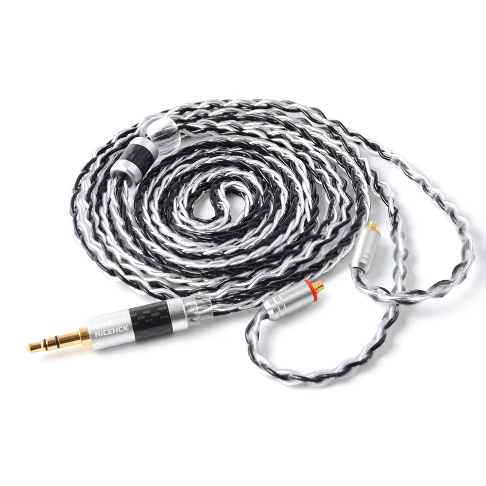 

NICEHCK 8 Core Silver Plated Upgrade Cable TypeC Type-C/3.5/2.5/4.4mm MMCX/2Pin For KZ ZSN/ZS10 CCA C10/C16 TFZ TRN NICEHCK NX7