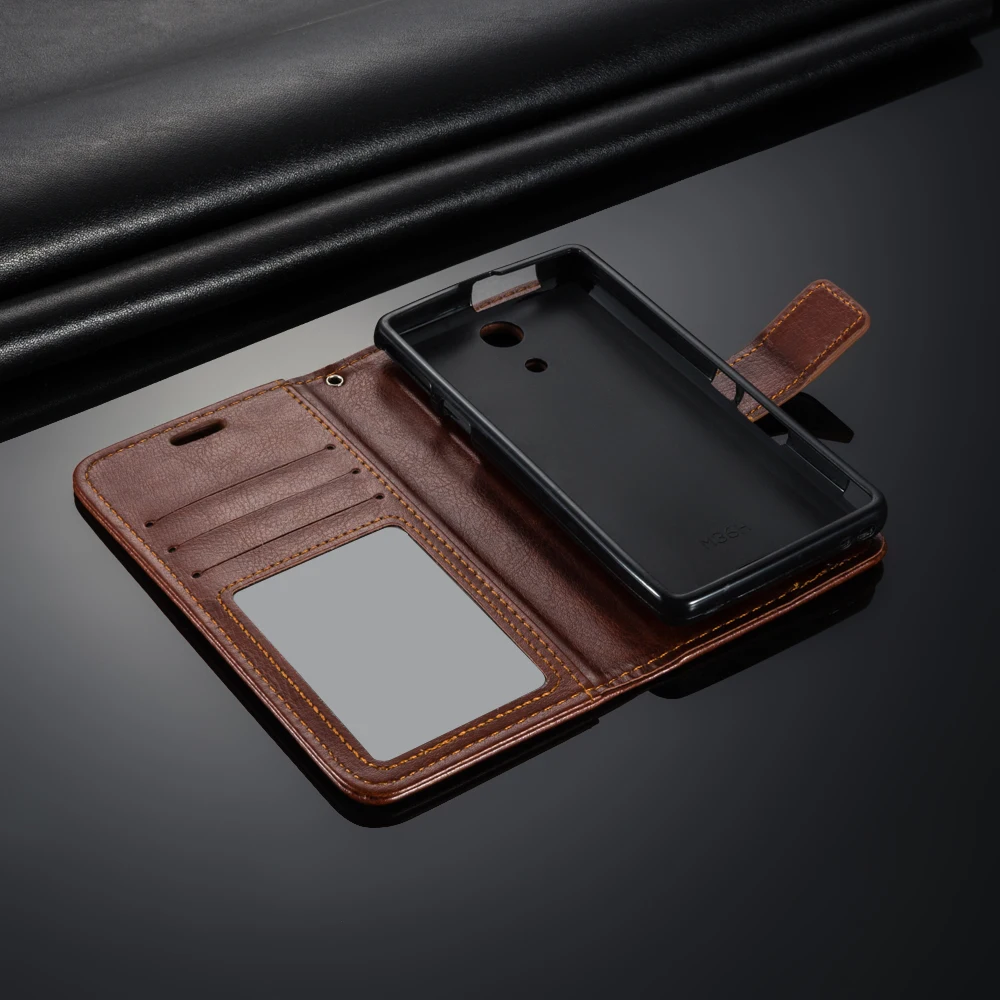 Роскошный кожаный чехол для Sony Xperia ZR флип M36H силиконовый мягкий из ТПУ с