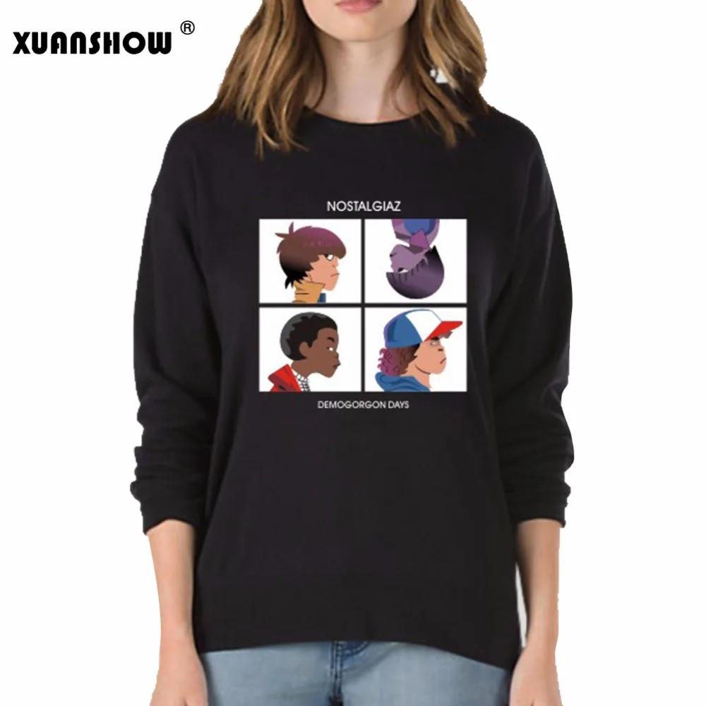 XUANSHOW الأزياء الإناث بلوزات غريب الأشياء طويلة الأكمام البلوفرات الصوف رياضية النساء قمم