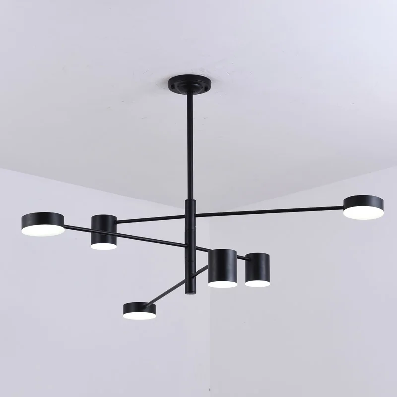 

Nordic Led Lamp Black Design Modern Chandelier Lighting Living Room Kitchen Dinning Room Decor Home Light Fixtures Metal luster