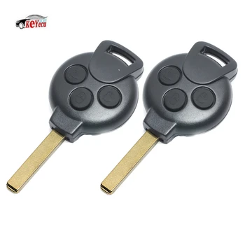 

KEYECU 2 Pcs/lot New Replacement Uncut Remote Car Key Fob 3 Button 434MHz 7941 Chip for Mercedes-Benz Smart Fortwo 2007-2013