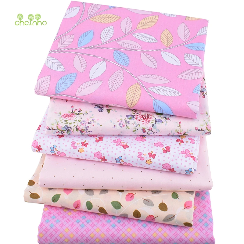 Chainho, 6 шт./лот, новая Цветочная серия, саржевая хлопковая ткань, Лоскутная Ткань, сделай сам шитье и стеганое одеяло, материал для малышей и детей