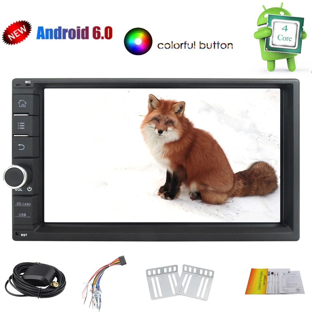 Clearance Double 2 Din Car Radio Stereo GPS no-dvd Player Android 6.0 System 7" Digital Touchscreen Bluetooth Mirror Link SWC SD+ Camera 2
