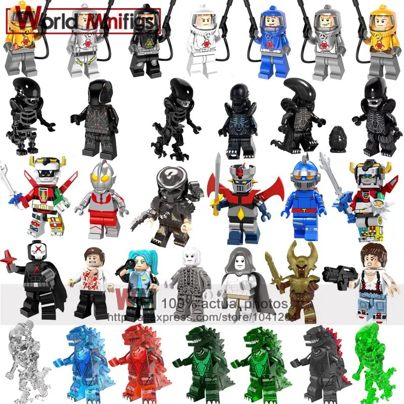 

Single Super Heroes Voltron Beast King Golio Mazinger Z Predator Alien Iron Man 28 FX Ultraman Action Building Block