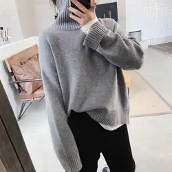 2019 новый свитер с кроличьим волосом женские вязаные уличные пуловеры водолазка растягивающаяся женская зимняя одежда