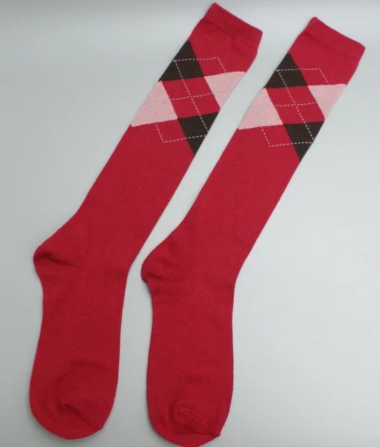 Новые женские гольфы, хлопковые носки в клетку, мягкие ретро, Япония, консервативный вид - Цвет: 5