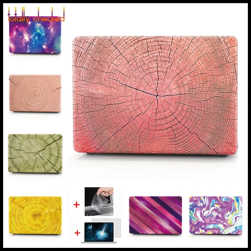 3in1 fashion WOOD GRAIN Paint Laptop Cases for apple MacBook Air 11 13