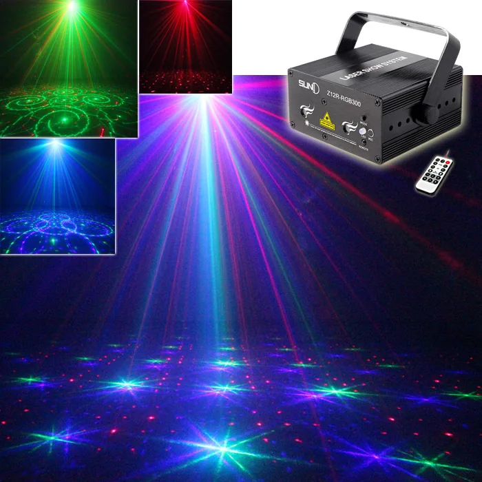 SUNY Remote RGB Laser Stage Lighting Z12R RGB300 Mixing Effects DJ Home