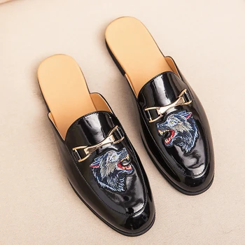 

2019 New Summer Half Slippers for Mens Size 38-44 Men Shoes Luxury Brand Men Designer Sneakers for Men Half Drag Loafers Men