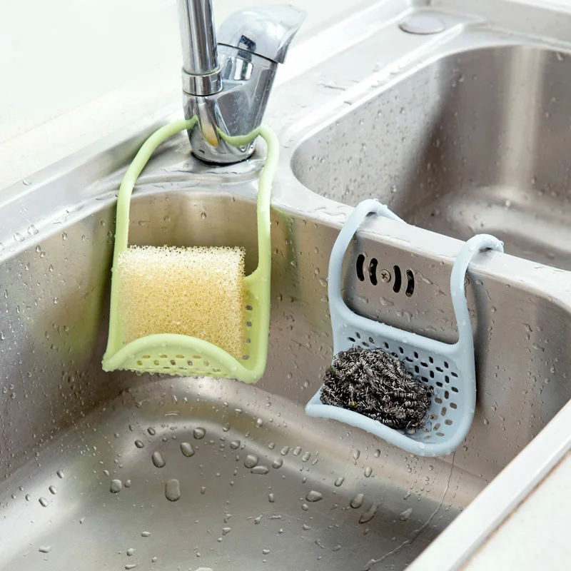 

MeyJig Sink Drain Sponge Holder Sponge Storage Rack Kitchen Bathroom Organizer Soap Draining Storage Basket Hanging Shelf Wash