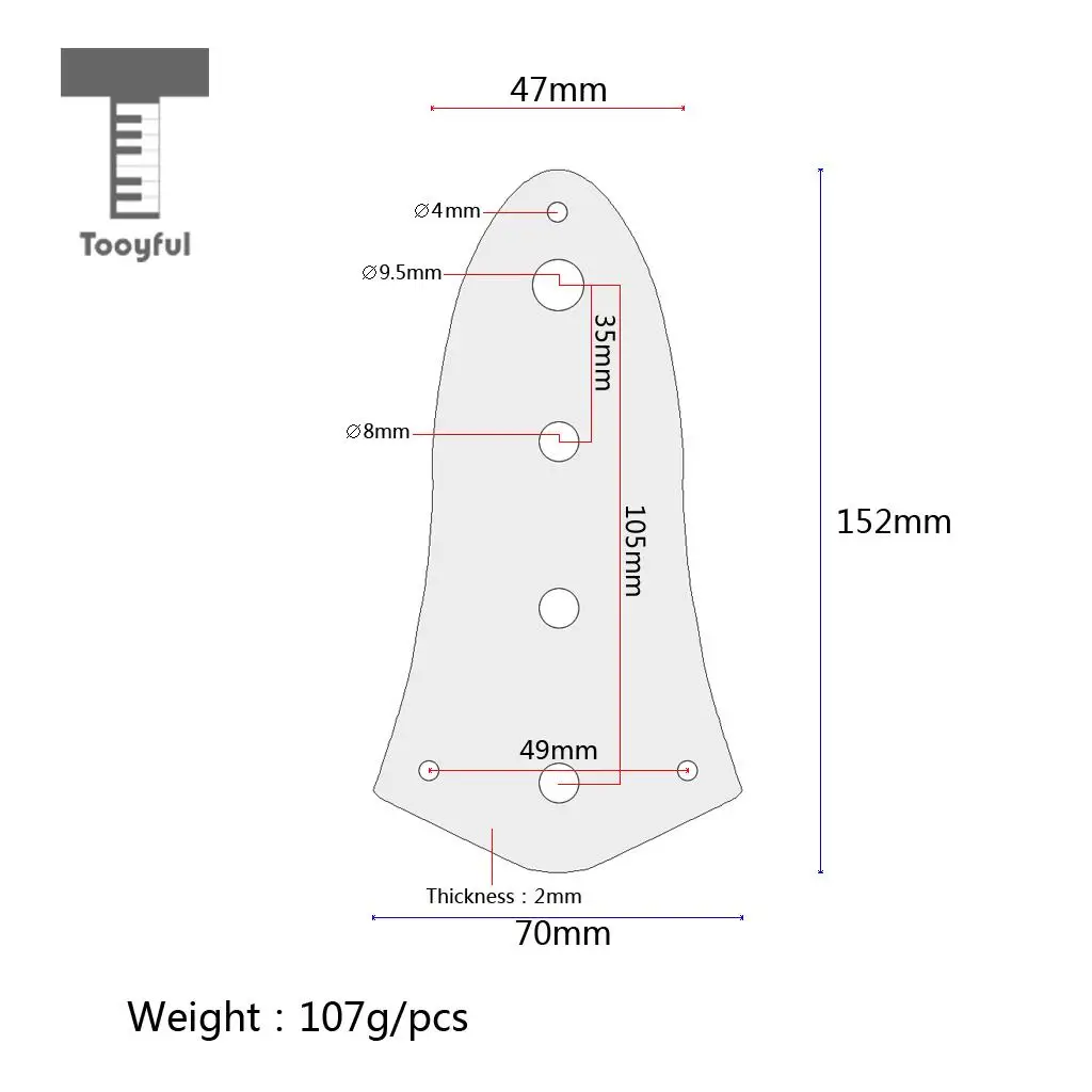 2pcs 4 Holes Standard Control Plate for Jazz Bass Guitar Replacement Accessory
