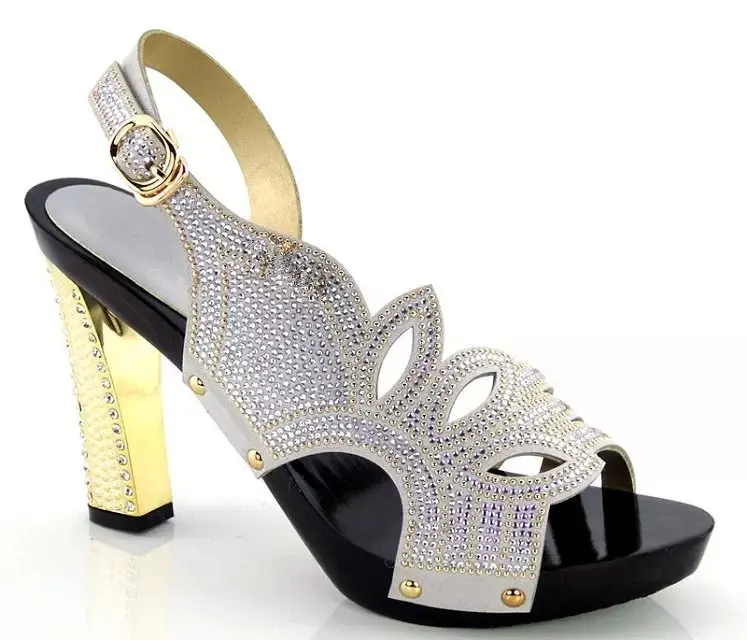 TK2 43! Sliver! Newest Coming Rhinestones African High Heels Brand
