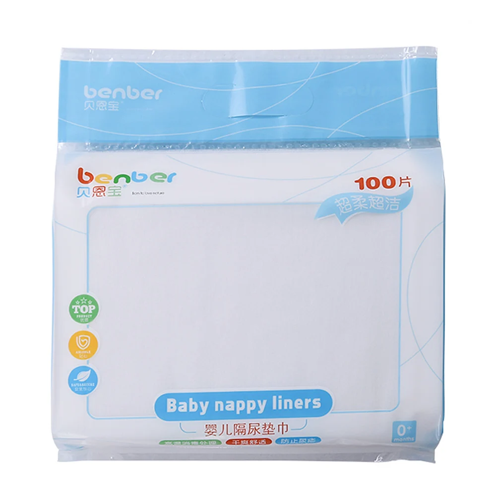 

100PCS/Pack Disposable Baby Thin Non Woven Fabric Diaper Nappy Liners Insert Infant