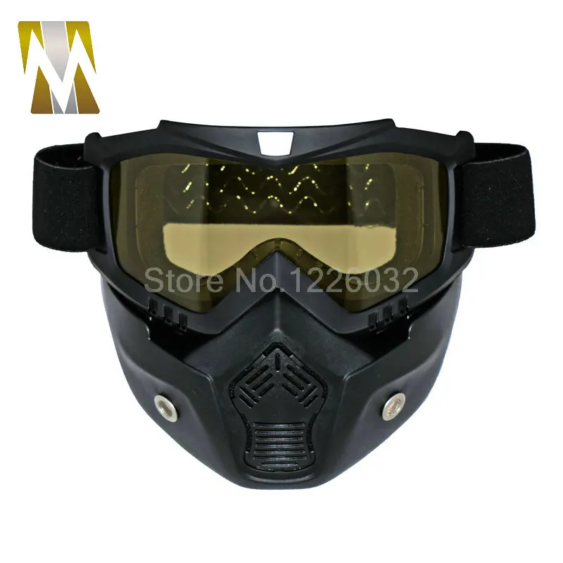 Новые Ретро защитные очки для мотоциклистов пылезащитный респиратор со съемным носом и лицом солнцезащитные очки Gafas Мотокросс окуло шлем