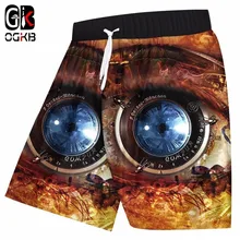 OGKB мужские повседневные пляжные шорты с принтом механический глаз 3d бордшорты унисекс Хип-Хоп Уличная бермуды брюки с эластичной резинкой на талии
