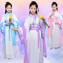 Vestido Vintage de princesa para niña Hanfu, ropa china antigua, disfraz infantil para Cosplay, ropa de actuaciones escenario para el Día de los niños