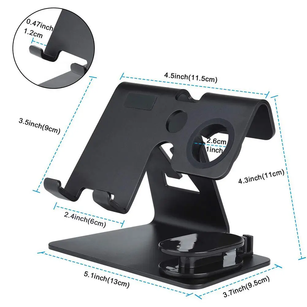 2 в 1 Подставка для сотового телефона, подставки для планшета, держатель для пульта для переключения, iPhone iWatch (38 мм и 42 мм), планшет для iPad (4-13