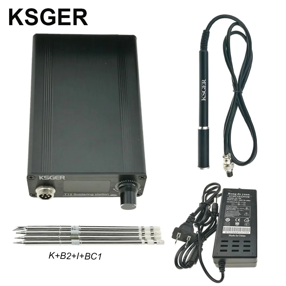 KSGER T12 паяльник станция литиевая батарея STM32 V2.1S OLED T12 железные наконечники алюминиевый сплав FX9501 Ручка DIY Инструменты для пайки - Цвет: sets 4
