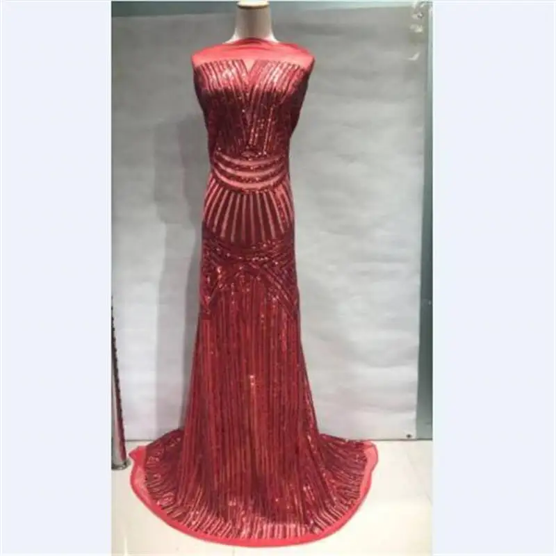 

Nigeria Style Sequins French Lace Fabric Heavy Quality Tulle Net Lace With Sequins Fabric French Lace For Lady Dress 30