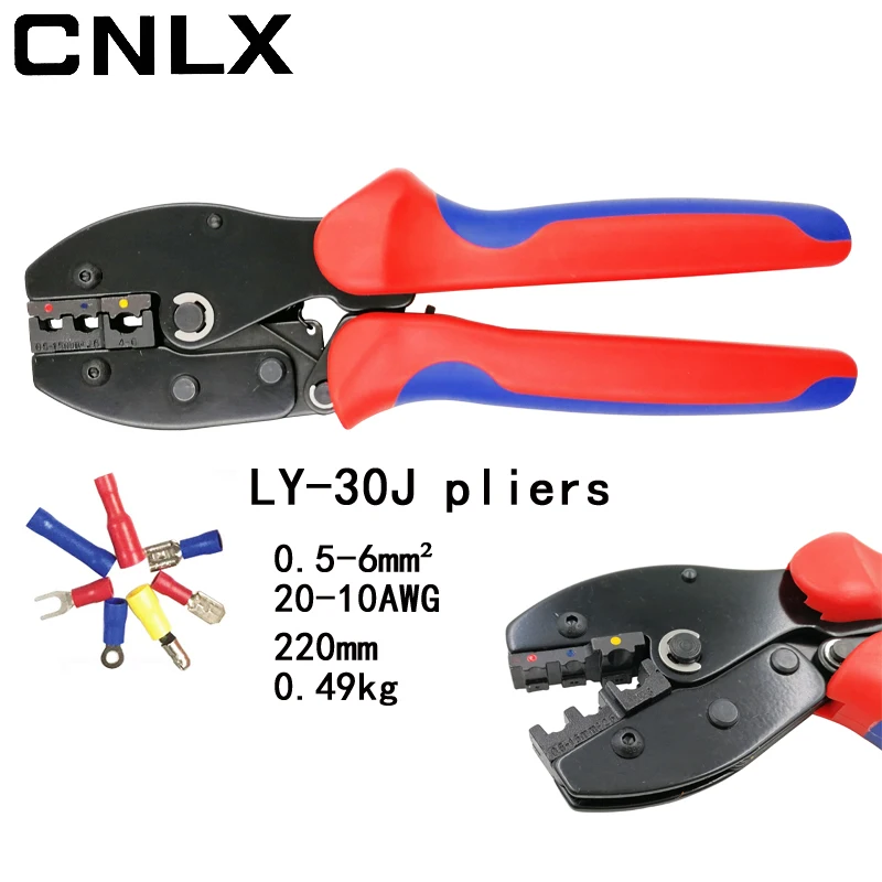 CNLX LY-30J crimping tools pliers for 22-10 AWG 0.5-6.0mm2 of Insulated Car Auto Terminals & Connectors Crimping Plier wire CNLX LY-30J crimping tools pliers for 22-10 AWG 0.5-6.0mm2 of Insulated Car Auto Terminals & Connectors Crimping Plier wire
