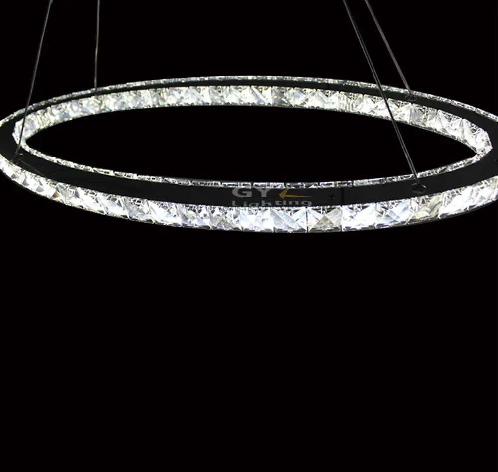 Ac100 240v 24 watt l60cm led kristall hängende lichter moderne edelstahl lampen led art deco