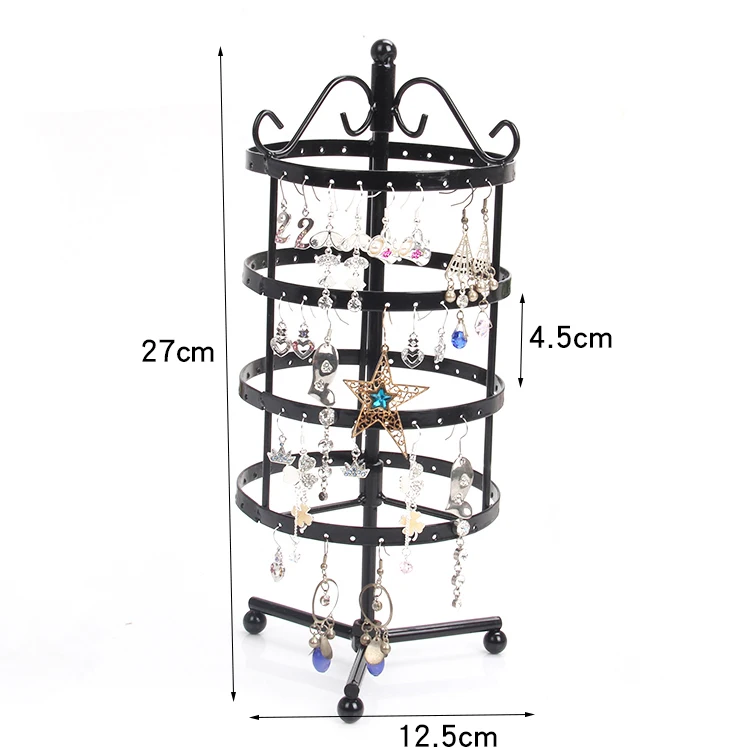 TONVIC-Wholesale-1pc-Black-White-Rotating-Metal-Earring-Display-Stand-Holder-Rack-96-Holes (1)