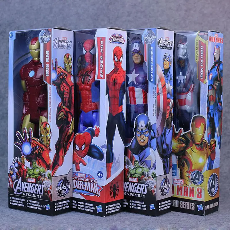 

New Original Super hero Model Toy Spiderman America Captain Iron Man PVC Action Figure Toy Collectibler Model Kids Toys gifts