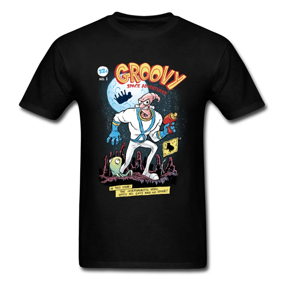 

Video Game Tshirt Newest Groovy Space Adventures Time Fight On Moon T Shirt Surprised Anime Fan T-Shirt For Youth Man 2018