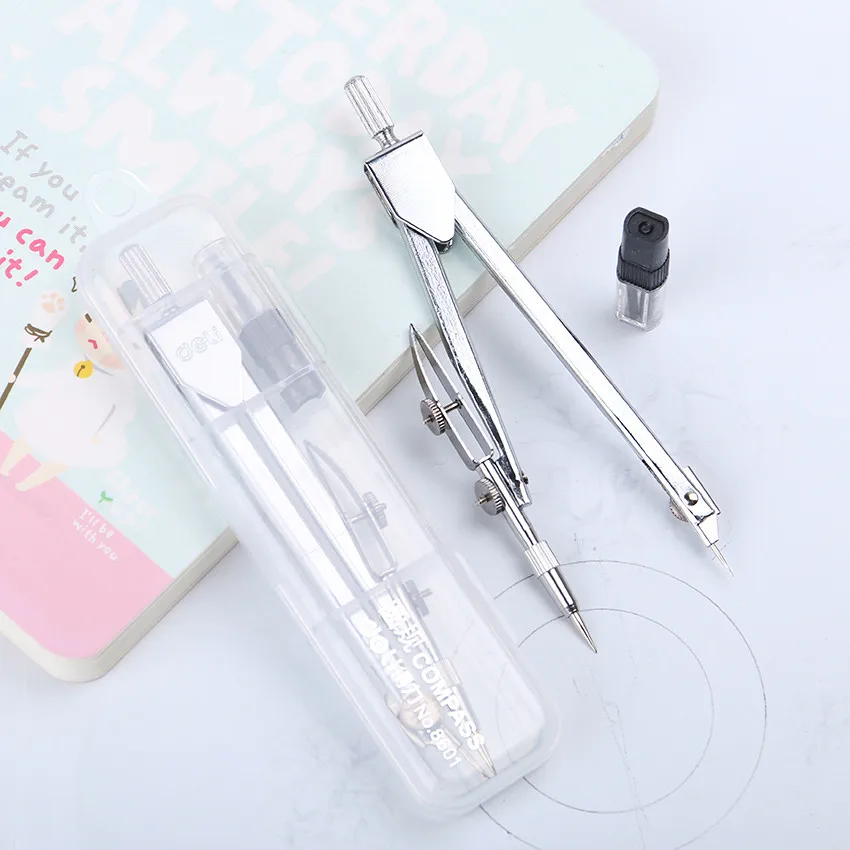 

1PC Metal Drawing Compass Set Lead Students Standard Stationery Plotter Comes With Pencil Refills Drawing Instruments